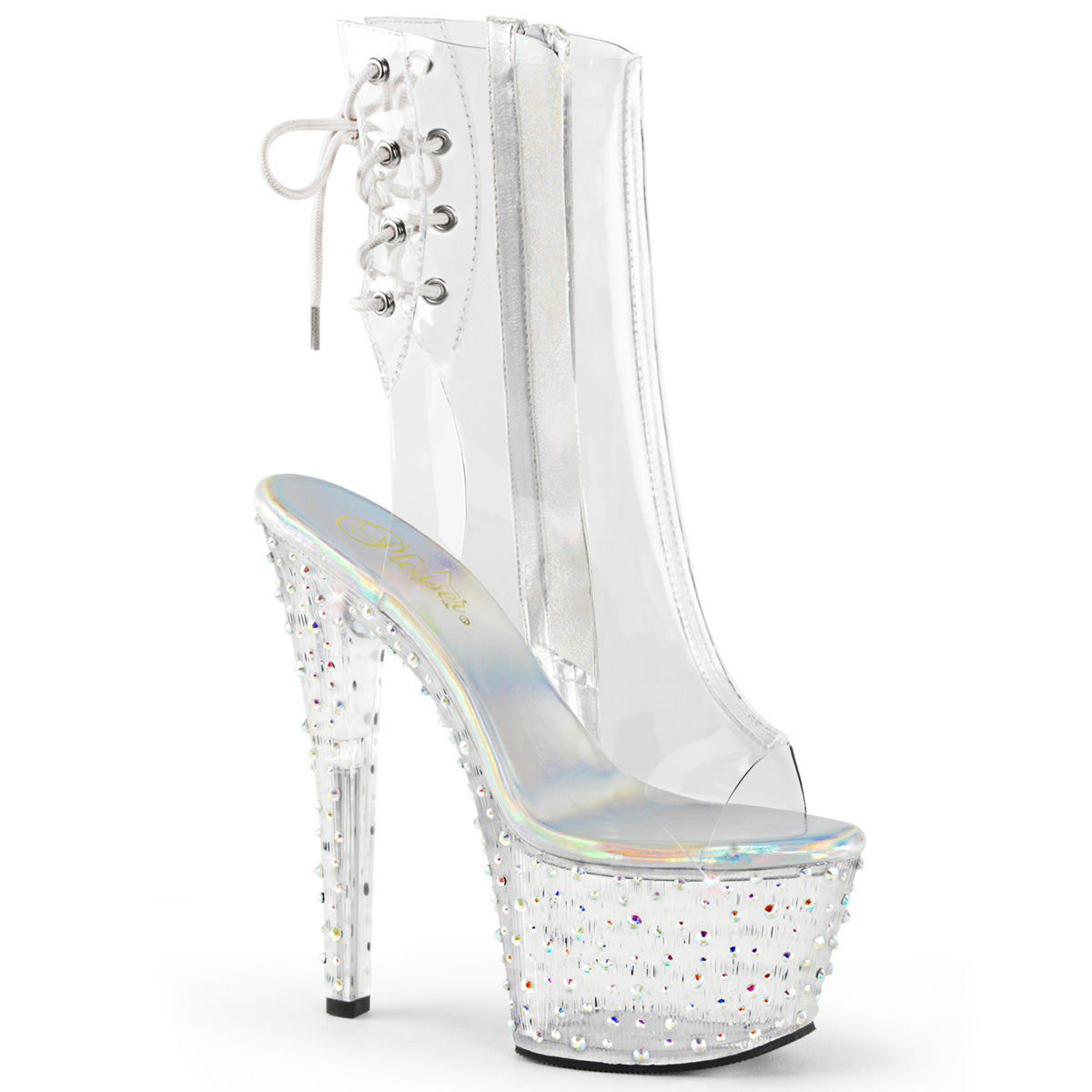Botines con diamantes de imitación transparentes dispersos