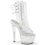 Botines con diamantes de imitación transparentes dispersos