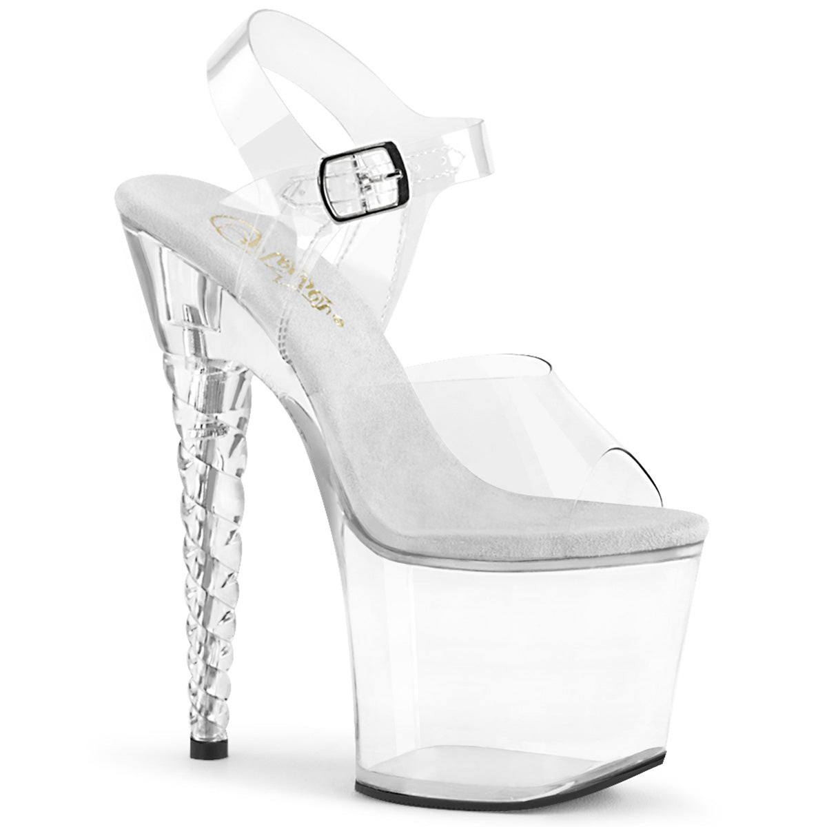 Clear Platform Ankle Strap Sandal w/Unicorn Heel