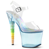 Baby Blue Ankle Strap Sandal w/ Unicorn Heel