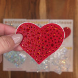 Crystal Red Heart Nipple Covers – Sparkling Rhinestone Adhesive Heart Pasties