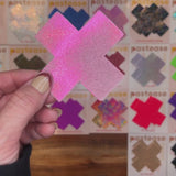 Liquid Baby Pink Cross Nipple Pasties – Stylish Adhesive Covers for Festivals & Parties