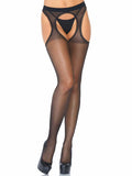 Sheer Scalloped Suspender Pantyhose | Sexy Sheer Hosiery with Scalloped Cutout Design