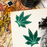 Green Indica Pot Leaf Nipple Pasties – Waterproof Latex-Free Adhesive Festival Covers