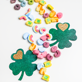 Four Leaf Clover Holographic Green Shamrock Nipple Pasties with Gold Heart