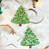 Christmas Tree Glitter Velvet Nipple Covers – Holiday Adhesive Pasties