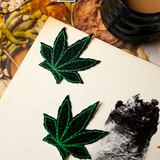 Glitter Green Pot Leaf Nipple Pasties – Waterproof Adhesive Festival Pasties