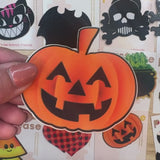 Halloween Spooky Jack O' Lantern Pumpkin Nipple Pasties | Waterproof Latex-Free Adhesive Breast Covers