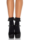 Bow & Lace Ruffle Ankle Socks | Cute Lace Trim Fashion Hosiery for Women