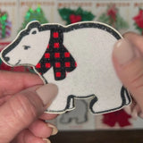Polar Bear with Scarf Sparkling Nipple Pasties – Glitter Holiday Adhesive Nipple Covers