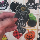 Dancing Skeletons with Pumpkin Heads Halloween Nipple Pasties – Waterproof Adhesive Costume Covers