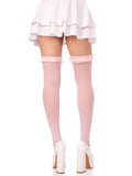 Calliope Striped Thigh High Stockings – Sheer Bow Top Coquette Hosiery for Women