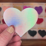 Holographic Heart Nipple Covers – Iridescent Adhesive Festival Heart Pasties