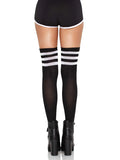 Athletic Striped Thigh High Stockings | Fashion Hosiery for Women
