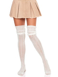 Women's Pointelle Over the Knee Scrunch Socks | Cozy Knit Hosiery