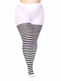 Women's Nylon Striped Tights – Bold Opaque Novelty Hosiery