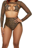 Cheetah Mesh Long Sleeve Shrug