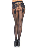 Sheer Backseam Crotchless Pantyhose with Bow Detail | Women's Sexy Hosiery