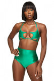 Kelly Green Star Bikini Top