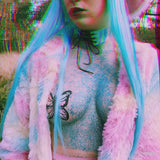 Glitter Pastel Rainbow Monarch Butterfly Nipple Pasties
