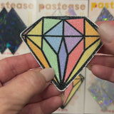 Pastel Rainbow Diamond Nipple Pasties | Glitter Velvet Peel & Stick Festival Covers