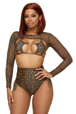 Cheetah Mesh Long Sleeve Shrug