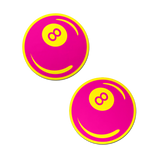 Neon Pink & Yellow 8-Ball Petal Breast Pasties | UV Reactive Festival Nipple Covers