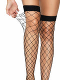 Fishnet Thigh High Stockings – Fence Net Women's Hosiery | Sexy Stretch Stockings