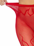 Flame Fishnet Tights – Patterned Novelty Fishnet Pantyhose for Festival & Party Wear