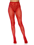 Flame Fishnet Tights – Patterned Novelty Fishnet Pantyhose for Festival & Party Wear