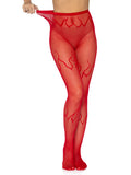 Flame Fishnet Tights – Patterned Novelty Fishnet Pantyhose for Festival & Party Wear