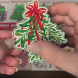 Christmas Winter Mistletoe with Red Bow Kissing Nipple Pasties | Waterproof Holiday Adhesive Covers