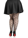 Valentina Heart Net Fishnet Tights for Women | Romantic Patterned Stretch Hosiery
