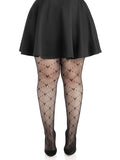 Valentina Heart Net Fishnet Tights for Women | Romantic Patterned Stretch Hosiery