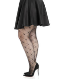 Valentina Heart Net Fishnet Tights for Women | Romantic Patterned Stretch Hosiery