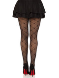 Valentina Heart Net Fishnet Tights for Women | Romantic Patterned Stretch Hosiery