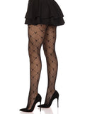 Valentina Heart Net Fishnet Tights for Women | Romantic Patterned Stretch Hosiery