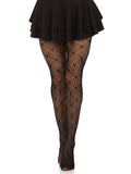 Valentina Heart Net Fishnet Tights for Women | Romantic Patterned Stretch Hosiery