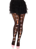 Sweetheart Striped Fishnet Tights with Heart Pattern & Bow Accents | Women's Fashion Hosiery