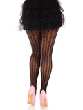 Sweetheart Striped Fishnet Tights with Heart Pattern & Bow Accents | Women's Fashion Hosiery