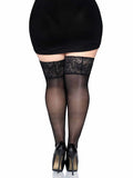 Stay Up Sheer Thigh High Stockings with Lace Top & Silicone Grip