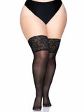 Stay Up Sheer Thigh High Stockings with Lace Top & Silicone Grip