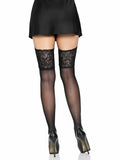 Stay Up Sheer Thigh High Stockings with Lace Top & Silicone Grip