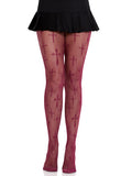 Women's Fishnet Cross Pattern Tights – Gothic Novelty Fashion Hosiery