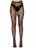 Women's Fishnet Cross Pattern Tights – Gothic Novelty Fashion Hosiery