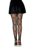 Celestial Fishnet Tights with Moon & Star Pattern | Women's Fashion Hosiery
