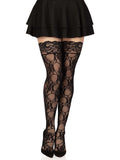 Stay Up Lace Thigh High Stockings with Silicone Grip Sheer Hosiery