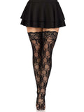 Stay Up Lace Thigh High Stockings with Silicone Grip Sheer Hosiery
