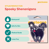 Scaredy Cat Black Kitty Hissing Nipple Pasties – Waterproof Adhesive Halloween Cat Covers