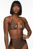 Chocolate Brown Star Bikini Top